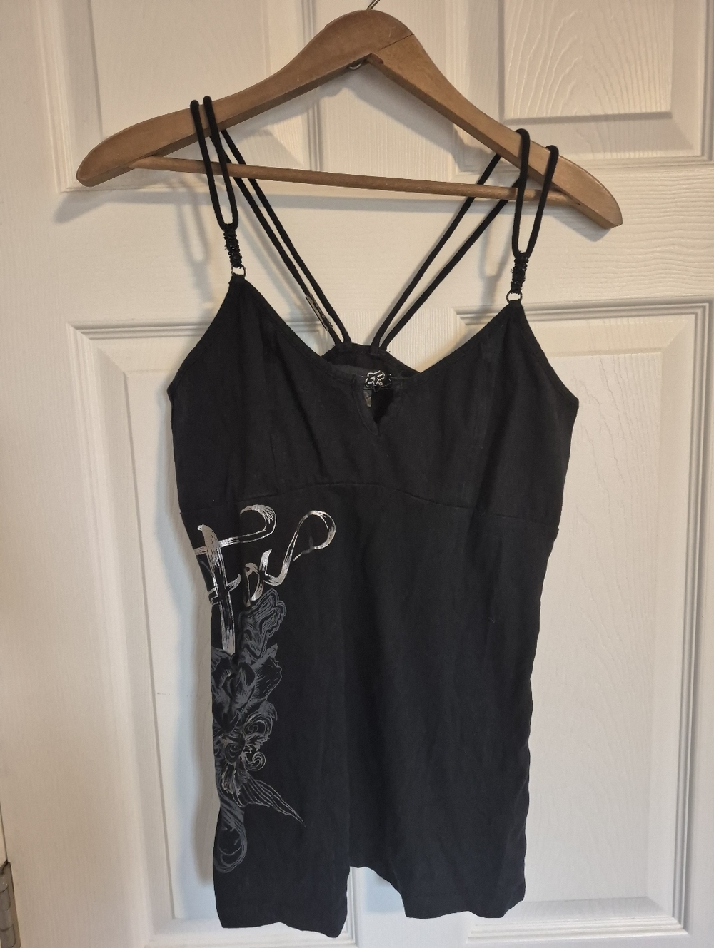 Fox Y2K Original ! Black Strappy Racerback Tank